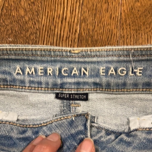 American Eagle Mini High Waisted Button Blue Denim Skirt​​​ - Picture 7 of 9
